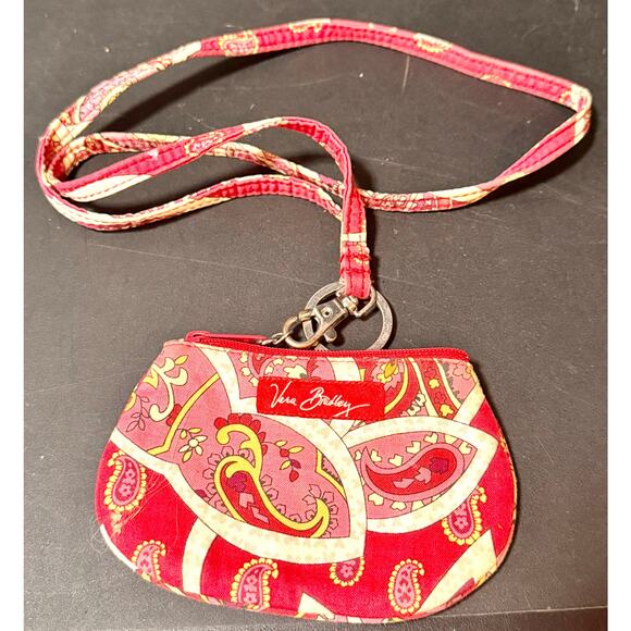 Vera Bradley Zip ID Lanyard in the retired "Rosy Posies" pattern excellent cond - Picture 2 of 6